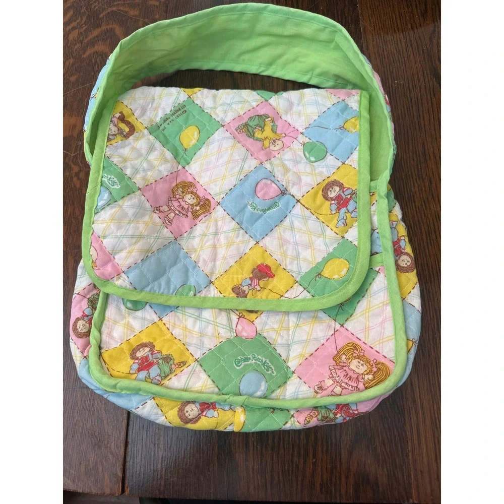 Vintage‎ Cabbage Patch Kids Quilted Baby Bag Kids Bag Green